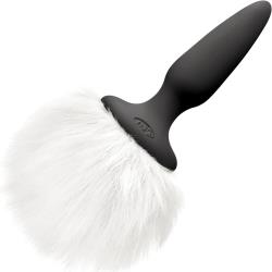 Bunny Tails Butt Plug with Fur, Black/White Bunny Tails Butt Plug with Fur, Black/White