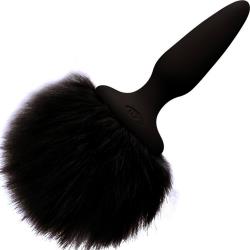 Bunny Tails Butt Plug with Fur, Black/Black Bunny Tails Butt Plug with Fur, Black/Black