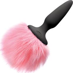 Bunny Tails Mini Butt Plug with Fur, Black/Pink Bunny Tails Mini Butt Plug with Fur, Black/Pink