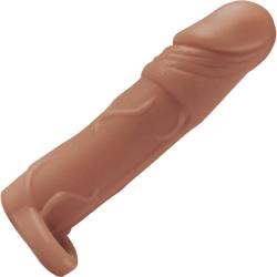 3 Inch Extra Length Natural Realskin Vibrating Xtender with Scrotum Ring, 6 Inch, Brown 3 Inch Extra Length Natural Realskin Vibrating Xtender with Scrotum Ring, 6 Inch, Brown