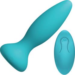 A-Play Vibe Adventurous Rechargeable Silicone Anal Plug with Remote, 5.25 Inch, Teal A-Play Vibe Adventurous Rechargeable Silicone Anal Plug with Remote, 5.25 Inch, Teal