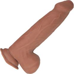 Realcocks Dual Layered Uncut Slider Thick Shaft Dong, 9.25 Inch, Mocha Realcocks Dual Layered Uncut Slider Thick Shaft Dong, 9.25 Inch, Mocha