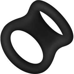 Forto F-22 Double Ring Liquid Silicone, Medium, Black Forto F-22 Double Ring Liquid Silicone, Medium, Black