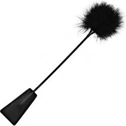 Ouch! Black & White Crop with Feather Tickler, Black Ouch! Black & White Crop with Feather Tickler, Black