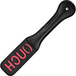Ouch! Black & White Bonded Leather Paddle Ouch, Black Ouch! Black & White Bonded Leather Paddle Ouch, Black
