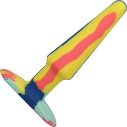 A-Play Groovy Silicone Anal Plug, 5 Inch, Sunrise Multicolor A-Play Groovy Silicone Anal Plug, 5 Inch, Sunrise Multicolor