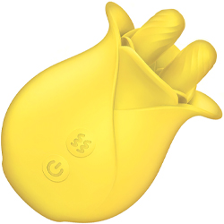 Clit-Tastic Tulip 10 Function Rechargeable Finger Massager, Yellow Clit-Tastic Tulip 10 Function Rechargeable Finger Massager, Yellow