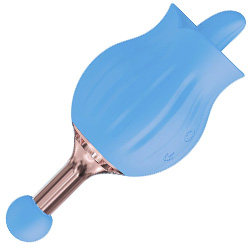 Clit-Tastic Rose Bud Rechargeable Dual Massager, 5.5 Inch, Blue Clit-Tastic Rose Bud Rechargeable Dual Massager, 5.5 Inch, Blue