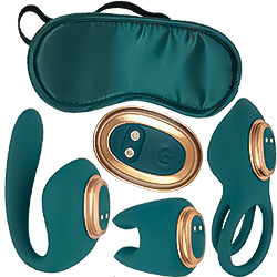 Exotic Play Lovers Kit 5-Piece Set with 3 Silicone Attachment, Green Exotic Play Lovers Kit 5-Piece Set with 3 Silicone Attachment, Green