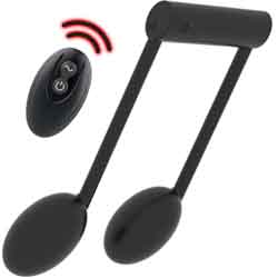 The Beat Remote Note Dual Egg Vibe with Remote, Black The Beat Remote Note Dual Egg Vibe with Remote, Black