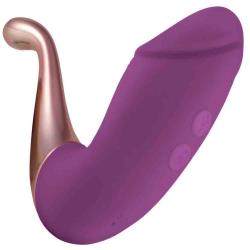 The Beat Double Pleasure Rechargeable Female Stimulator, 3.5 Inch, Purple The Beat Double Pleasure Rechargeable Female Stimulator, 3.5 Inch, Purple