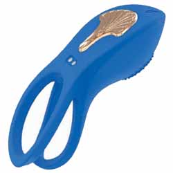 Gold Glam Rechargeable Silicone Cockring, Blue Gold Glam Rechargeable Silicone Cockring, Blue
